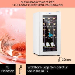 Shiraz 15 Slim Uno Weinkühlschrank 44l Touch-Bedienfeld 5-18°C -Einrichtungsgeschäft 10040214 de 0003 usp