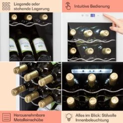 Shiraz 15 Slim Uno Weinkühlschrank 44l Touch-Bedienfeld 5-18°C -Einrichtungsgeschäft 10040214 de 0005 usp