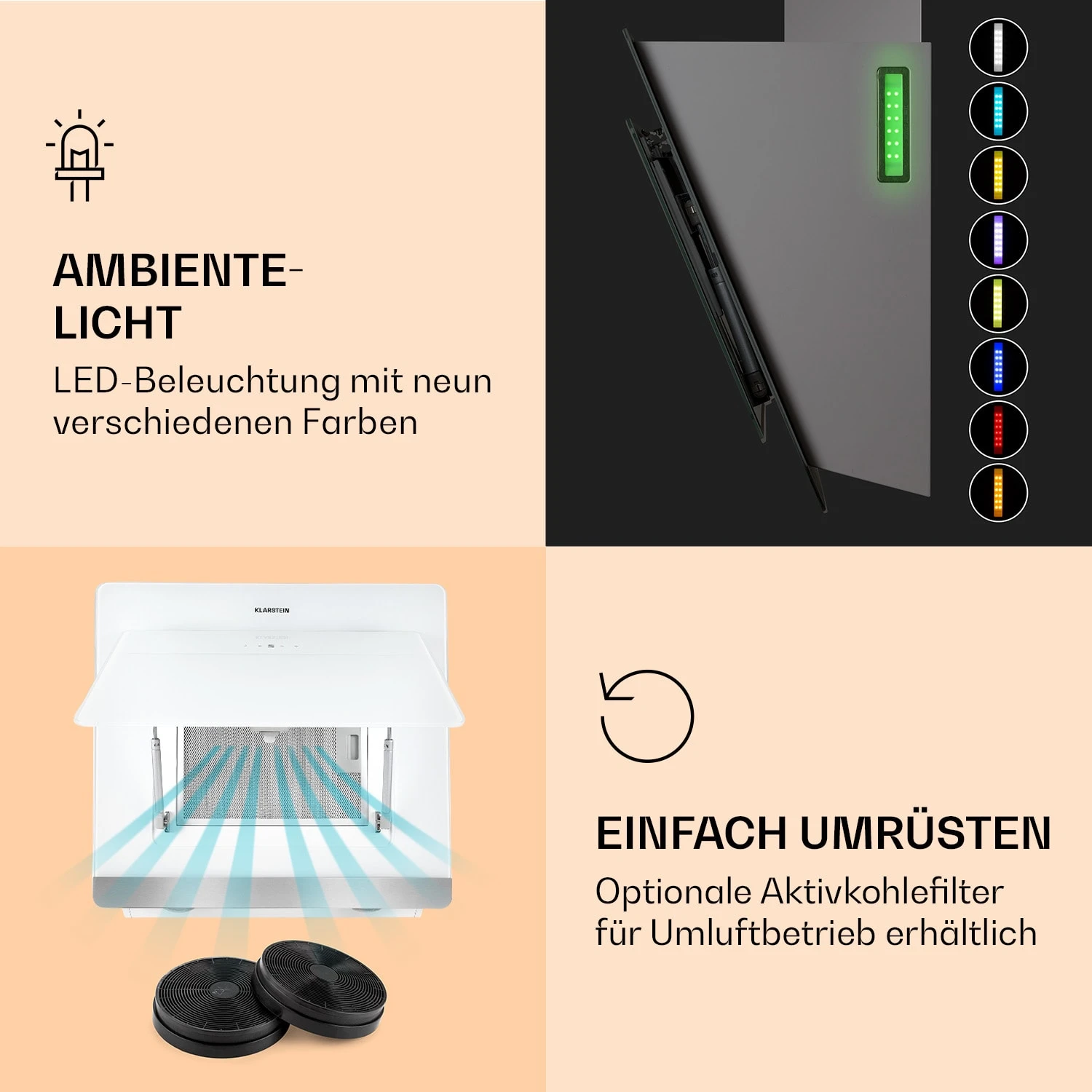 Aurora 60 Smart Dunstabzugshaube 550 M³/h 60cm Kopffrei Ambiente-Licht EEC A++ 5 Aurora 60 Smart Dunstabzugshaube 550 M³/h 60cm Kopffrei Ambiente-Licht EEC A++ – Bild 5