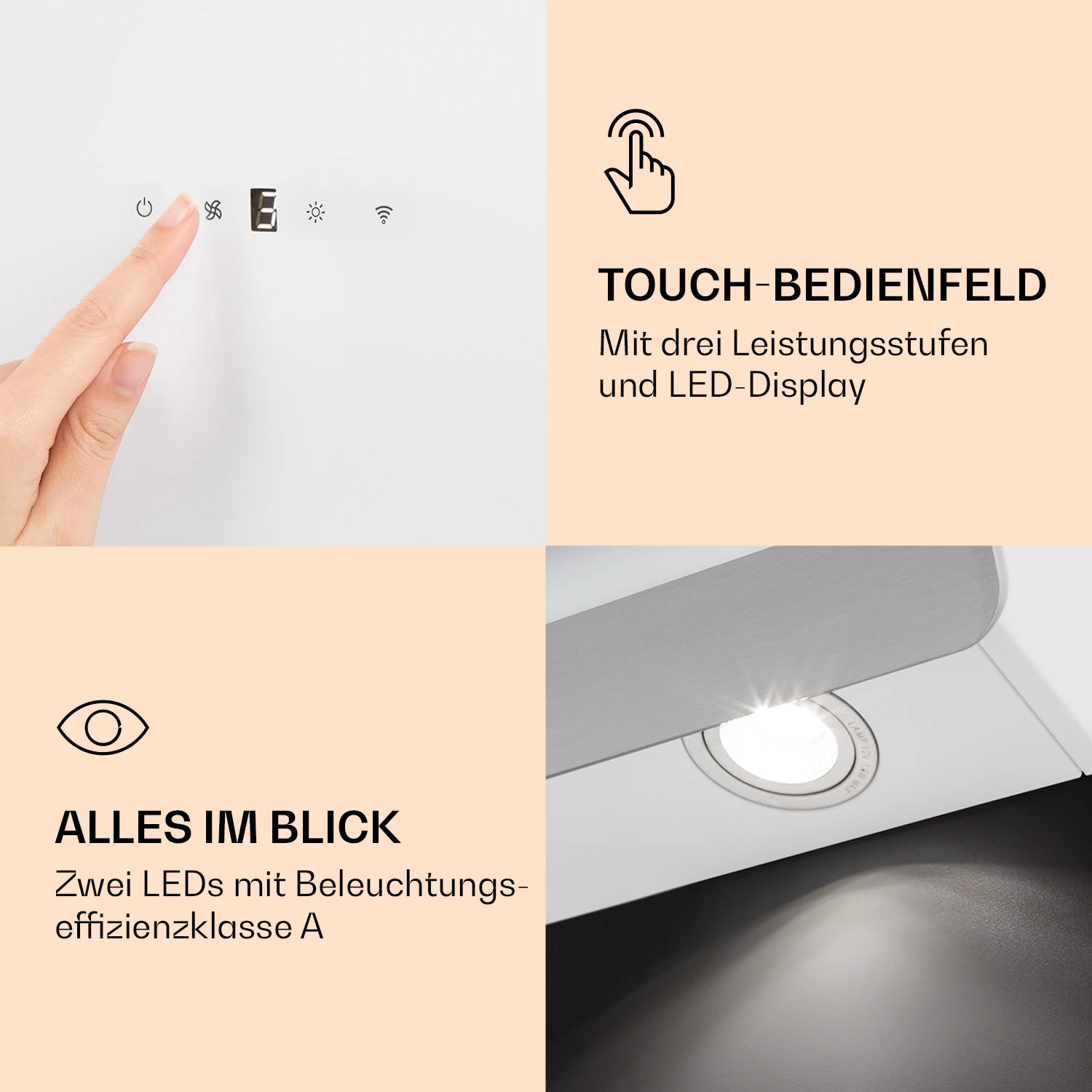 Aurora 60 Smart Dunstabzugshaube 550 M³/h 60cm Kopffrei Ambiente-Licht EEC A++ 6 Aurora 60 Smart Dunstabzugshaube 550 M³/h 60cm Kopffrei Ambiente-Licht EEC A++ – Bild 6