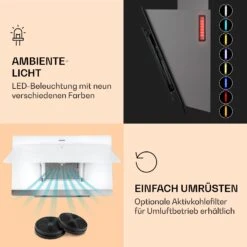Aurora 90 Smart Dunstabzugshaube 550 M³/h 90cm Kopffrei Ambiente-Licht EEC A++ -Einrichtungsgeschäft 10040237 de 0005 logo