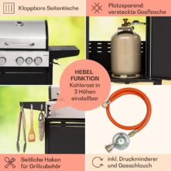 Kingsville 3.1 Kombigrill Gas + Kohle 10,9 KW 3+1 Brenner -Einrichtungsgeschäft 10040270 de 0006 usp