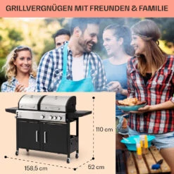 Kingsville 3.1 Kombigrill Gas + Kohle 10,9 KW 3+1 Brenner -Einrichtungsgeschäft 10040270 de 0007 usp
