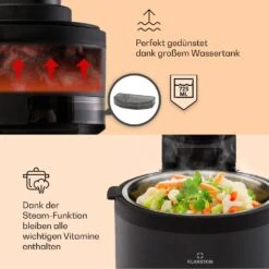 Vendure Heißluftfritteuse Mit Dampffunktion 1250W 5 Liter 6 Programme -Einrichtungsgeschäft 10040278 de 0002 usp