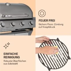 Lucifer 4 Gasgrill 4 X 3,6 KW Brenner 69x45cm Grill Edelstahl Mobil -Einrichtungsgeschäft 10040281 de 0007 logo