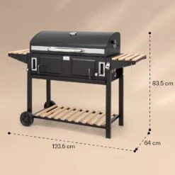 Aberdeen Double Holzkohlegrill Smoker Thermometer 2 Seitentische Mobil -Einrichtungsgeschäft 10040293 yy 0011 dimensions