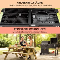 Aberdeen Kombi-Grill Gas Kohle Smoker Thermometer 2 Seitentische Mobil -Einrichtungsgeschäft 10040294 de 0004 usp