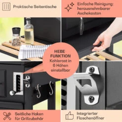 Aberdeen Kombi-Grill Gas Kohle Smoker Thermometer 2 Seitentische Mobil -Einrichtungsgeschäft 10040294 de 0006 usp