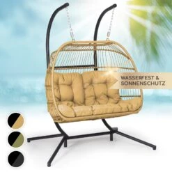 Biarritz Double Hängesessel Zweier PE Aluminium Polyrattan 260 Kg