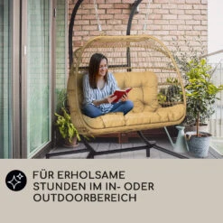 Biarritz Double Hängesessel Zweier PE Aluminium Polyrattan 260 Kg -Einrichtungsgeschäft 10040297 de 0006 usp