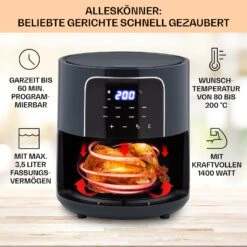 Crisp-Pro Heißluftfritteuse Air Fryer 1400W 3,5 Ltr 8 Programme Timer -Einrichtungsgeschäft 10040701 de 0002 logo