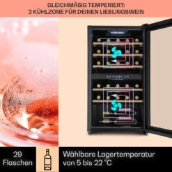 Barossa 29 Duo Weinkühlschrank 29 Fl 80 Ltr 2 Zonen Drucktasten -Einrichtungsgeschäft 10041124 de 0003 usp