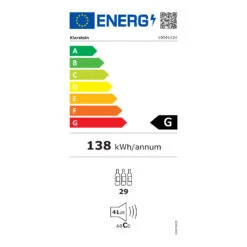 Barossa 29 Duo Weinkühlschrank 29 Fl 80 Ltr 2 Zonen Drucktasten -Einrichtungsgeschäft 10041124 energy label
