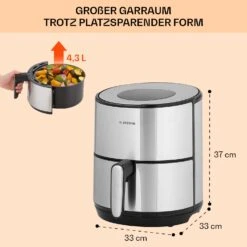 Klarstein Crisp-Pro 4,3L Air Fry Stainless Steel -Einrichtungsgeschäft 10041145 de 0006 logo