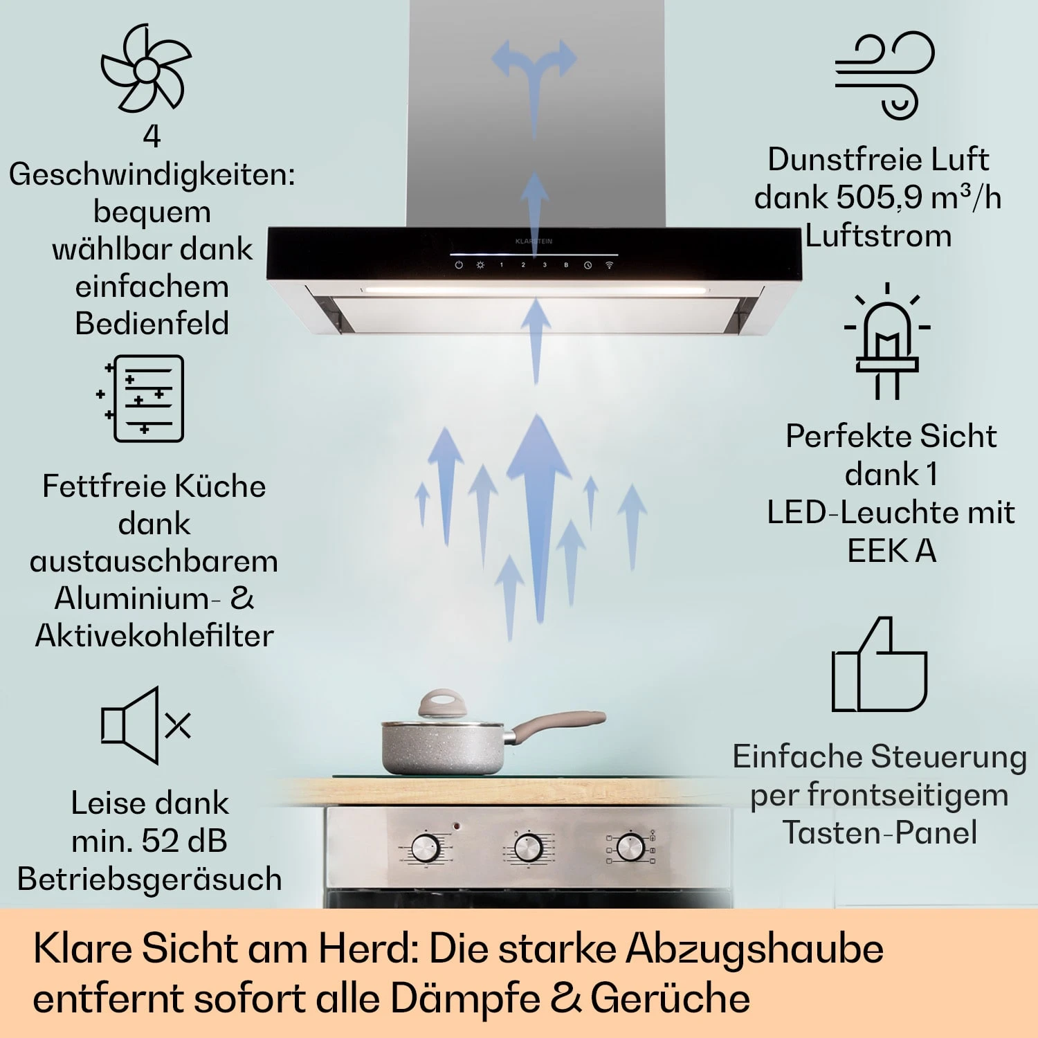 Alinea 60 Dunstabzugshaube 60cm Wandhaube WiFi A++ 500m³/h Touch 2 Alinea 60 Dunstabzugshaube 60cm Wandhaube WiFi A++ 500m³/h Touch – Bild 2