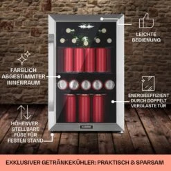 Beersafe 70 Bierzeit Edition Kühlschrank 70 Liter 3 Böden Panoramaglastür Edelstahl -Einrichtungsgeschäft 10041175 de 0006 usp