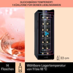Barolo 14 Slim Uno Weinkühlschrank 46 Ltr 14 Flaschen 11-18°C SingleZone -Einrichtungsgeschäft 10041206 de 0003 usp