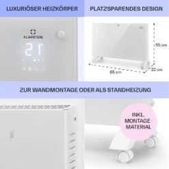 Bansin Crystal Smart Konvektions-Heizgerät 1500W 5 - 50 °C App-Steuerung -Einrichtungsgeschäft 10041210 de 0006 usp