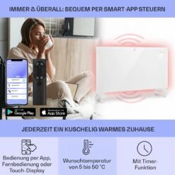 Bansin Crystal Smart Konvektions-Heizgerät 2500W 5 - 50 °C App-Steuerung -Einrichtungsgeschäft 10041212 de 0003 usp