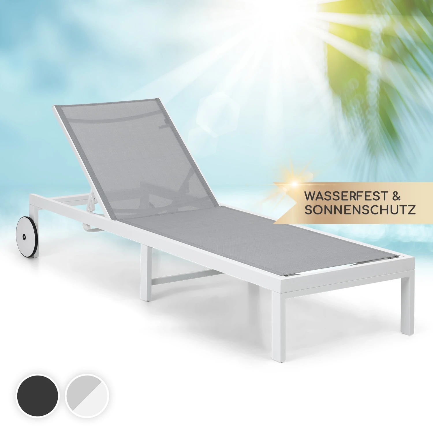 Lucca Lounger Liegestuhl Polyester Aluminium 4-Stufen 1 Lucca Lounger Liegestuhl Polyester Aluminium 4-Stufen