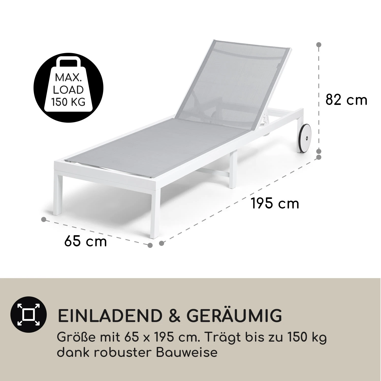 Lucca Lounger Liegestuhl Polyester Aluminium 4-Stufen 4 Lucca Lounger Liegestuhl Polyester Aluminium 4-Stufen – Bild 4