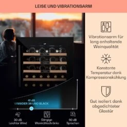 Vinsider 36 Built-In Uno Einbau-Weinkühlschrank 36 Flaschen 92 Ltr Edelstahl -Einrichtungsgeschäft 10041286 de 0004 usp