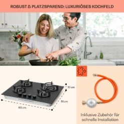 Firetale Gaskochfeld 4-flammig 60 Cm Aluminium-Brenner Inkl. Schlauch Und Druckminderer -Einrichtungsgeschäft 10041299 de 0006 usp