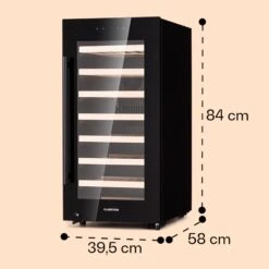 Barossa 38 Uno Weinkühlschrank 1 Zone 94 Ltr 38 Fl Touch-Display -Einrichtungsgeschäft 10041306 yy 0008 dimensions