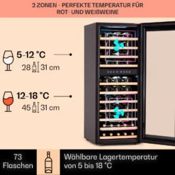Barossa 73 Duo Weinkühlschrank 2 Zonen 192 Ltr 73 Fl Touch-Display -Einrichtungsgeschäft 10041308 de 0003 logo