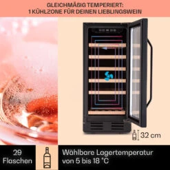 Vinovilla 29 Built-In Weinkühlschrank 81 L / 29 Fl. 1 Zone Glastür Edelstahl -Einrichtungsgeschäft 10041309 de 0003 logo