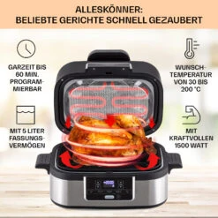 Combo Air Grill-Heißluftfritteuse 5 Programme 1500 Watt 4,5 L Grillkorb 2,5 L Frittierkorb 8 Combo Air Grill-Heißluftfritteuse 5 Programme 1500 Watt 4,5 L Grillkorb 2,5 L Frittierkorb -Einrichtungsgeschäft 10041330 de 0002 usp