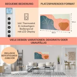 Wonderwall Air Art Smart Infrarotheizung 60x120 Cm 700W Wandinstallation App-Steuerung Goldene Linien -Einrichtungsgeschäft 10041365 de 0006 usp
