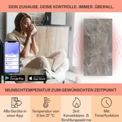 Wonderwall Santorini Smart Infrarot-Heizung 120x60cm 1000W Wochentimer IP24 -Einrichtungsgeschäft 10041819 de 0003 usp