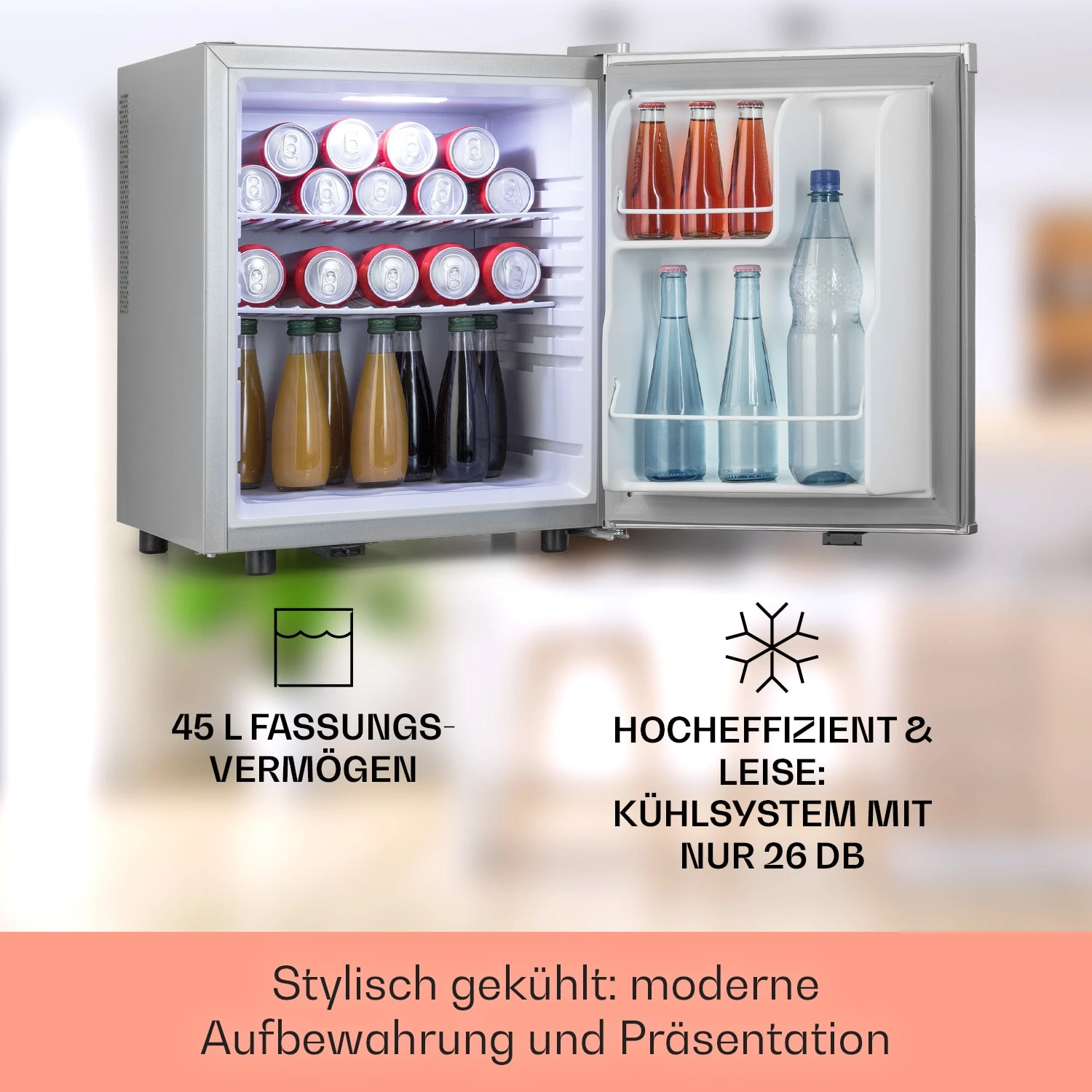Happy Hour 45 Mini-Kühlschrank Minibar Getränkekühlschrank 45 L 26 DB 2 Happy Hour 45 Mini-Kühlschrank Minibar Getränkekühlschrank 45 L 26 DB – Bild 2