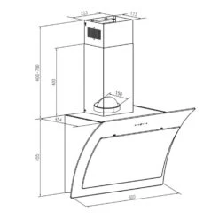 Sabia 60 Dunstabzugshaube 60cm | 600 M³/h | Energieeffizienzklasse A | Inklusive 2 X Aktivkohlefilter -Einrichtungsgeschäft 60002216 yy 0008 logo Klarstein Sabia Dunstabzugshaube schwarz