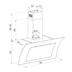 Sabia 90 Dunstabzugshaube | 90cm | 600 M³/h | Energieeffizienzklasse A | Inklusive 2 X Aktivkohlefilter -Einrichtungsgeschäft 60002219 yy 0009 logo Klarstein Sabia 90 Dunstabzugshaube weiss