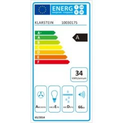 Aurea VII Dunstabzugshaube Umluftset 60cm Aktivkohlefilter Weiß -Einrichtungsgeschäft 60002224 energy label
