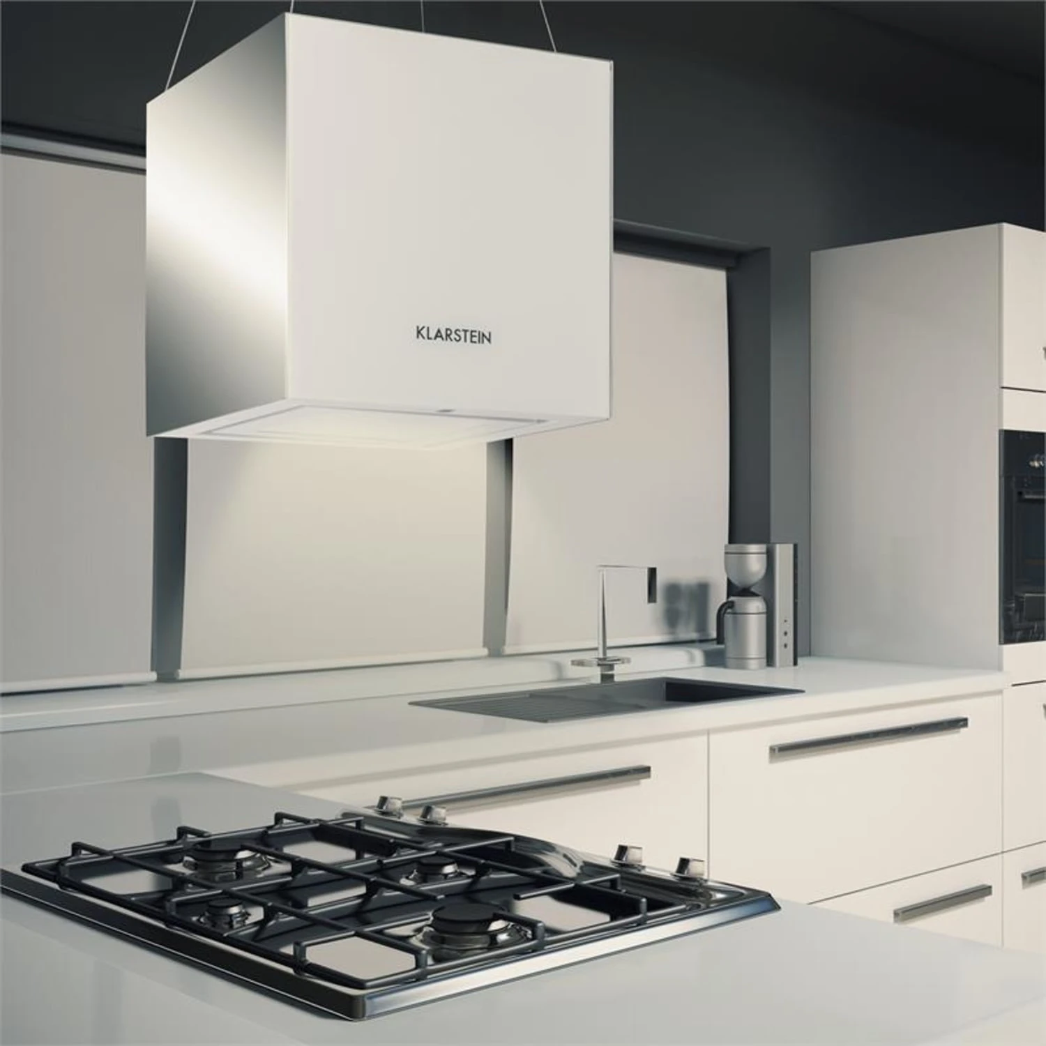 Kronleuchter Dunstabzugshaube Umluftset Aktivkohlefilter Weiß 3 Kronleuchter Dunstabzugshaube Umluftset Aktivkohlefilter Weiß – Bild 3