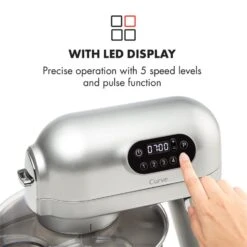 Curve Plus Küchenmaschinen-Set | 5l | 4-in-1 Fleischwolf | Silber -Einrichtungsgeschäft 60002330 yy 0005 logo Klarstein Curve Plus Kuechenmaschinen Set silber