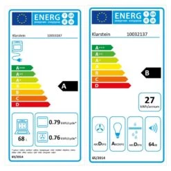 Kalahari Galina Einbau-Set Backofen + Abzugshaube 68Ltr 350 M³/h Schwarz Edelstahl -Einrichtungsgeschäft 60002588 yy 0002 titel energy label